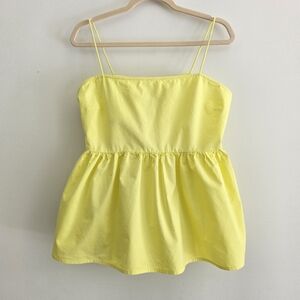 ASOS Yellow Double-Spaghetti Strap Peplum Camisole